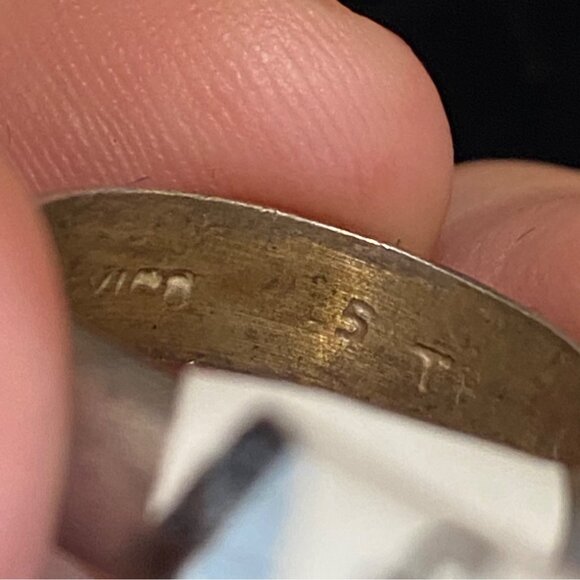 Ring Size 7 Mexico Brass Gold Sterling Silver 925 Women - Picture 6 of 6